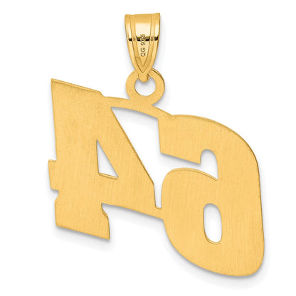14k Yellow Gold Polished Block Number 64 Pendant