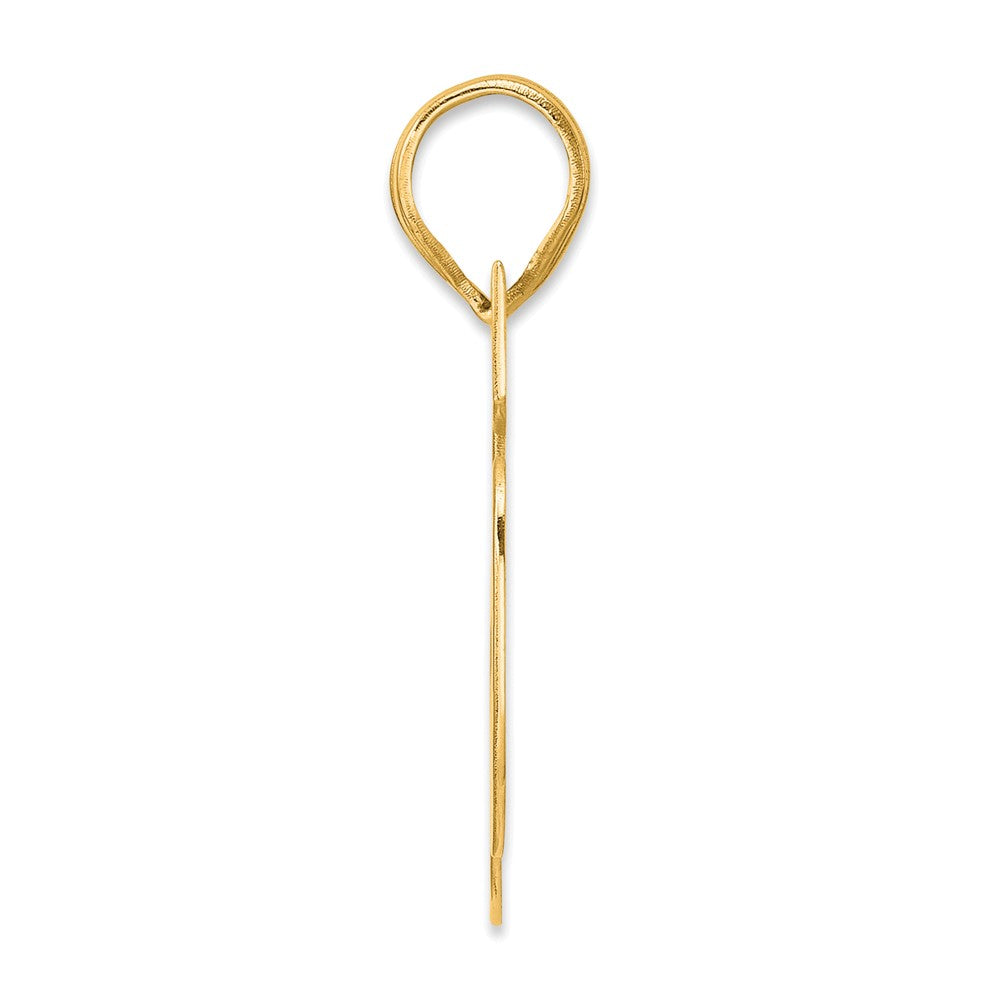 14k Yellow Gold Polished Block Number 65 Pendant