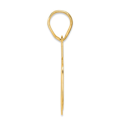 14k Yellow Gold Polished Block Number 66 Pendant