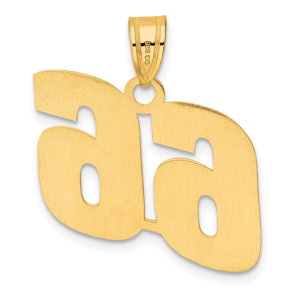 14k Yellow Gold Polished Block Number 66 Pendant