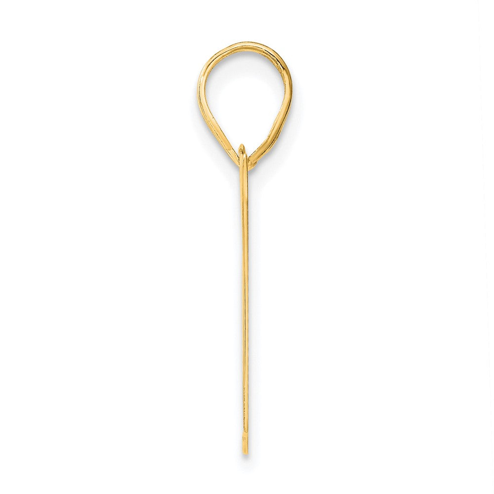 14k Yellow Gold Polished Block Number 67 Pendant