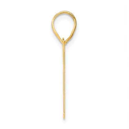 14k Yellow Gold Polished Block Number 67 Pendant