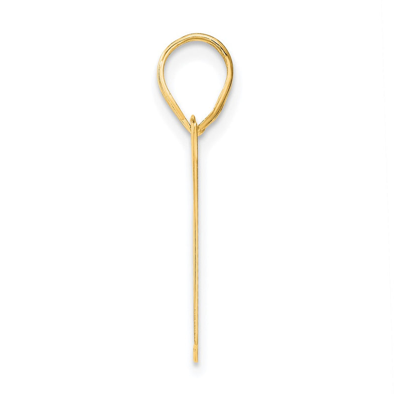 14k Yellow Gold Polished Block Number 67 Pendant