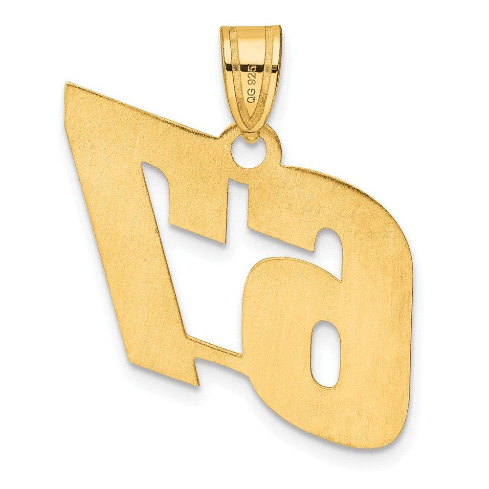 14k Yellow Gold Polished Block Number 67 Pendant
