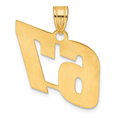 14k Yellow Gold Polished Block Number 67 Pendant