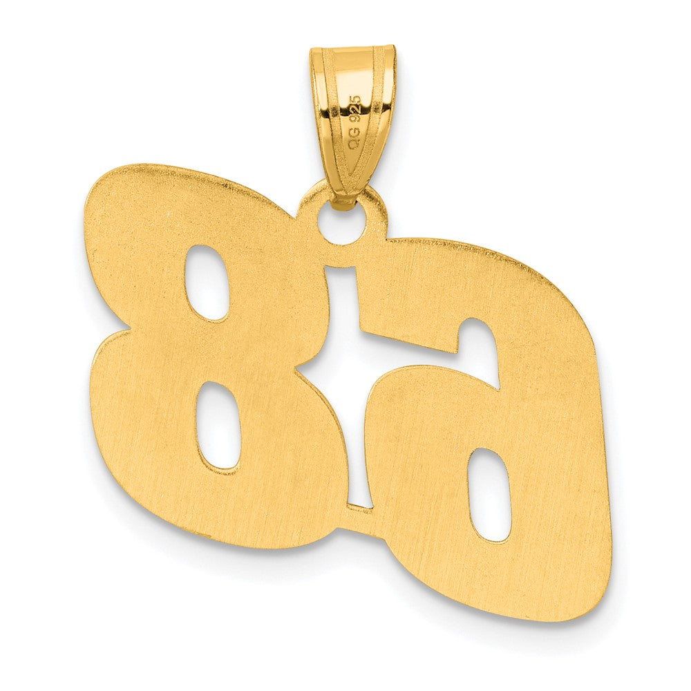 14k Yellow Gold Polished Block Number 68 Pendant