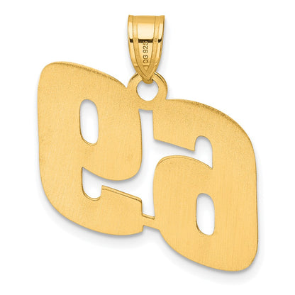 14k Yellow Gold Polished Block Number 69 Pendant