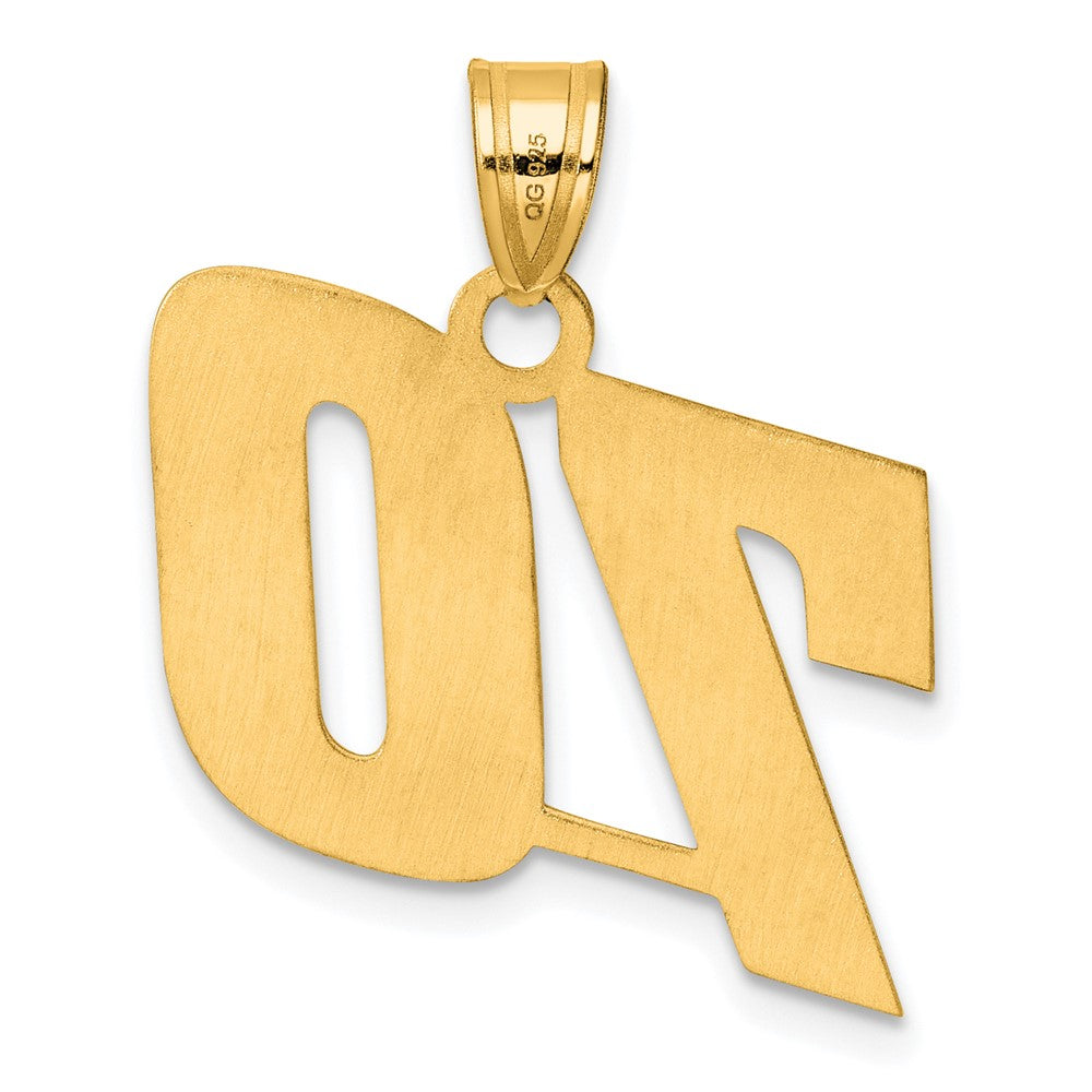 14k Yellow Gold Polished Block Number 70 Pendant