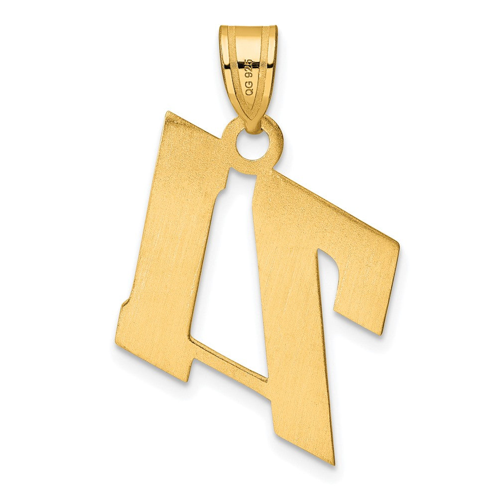 14k Yellow Gold Polished Block Number 71 Pendant