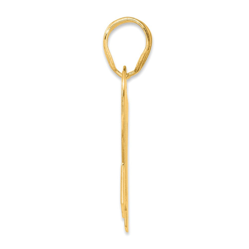 14k Yellow Gold Polished Block Number 72 Pendant