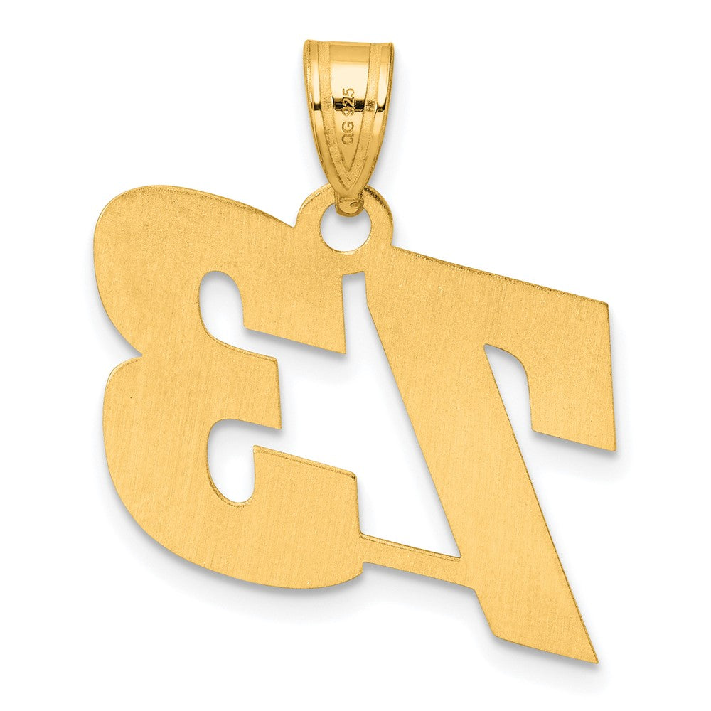14k Yellow Gold Polished Block Number 73 Pendant