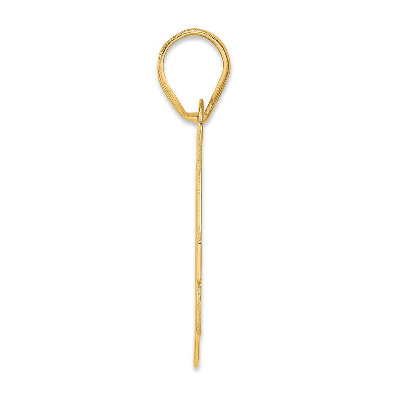 14k Yellow Gold Polished Block Number 74 Pendant