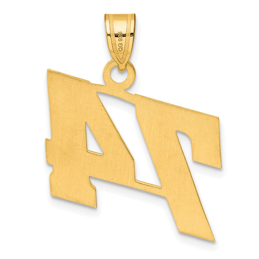 14k Yellow Gold Polished Block Number 74 Pendant