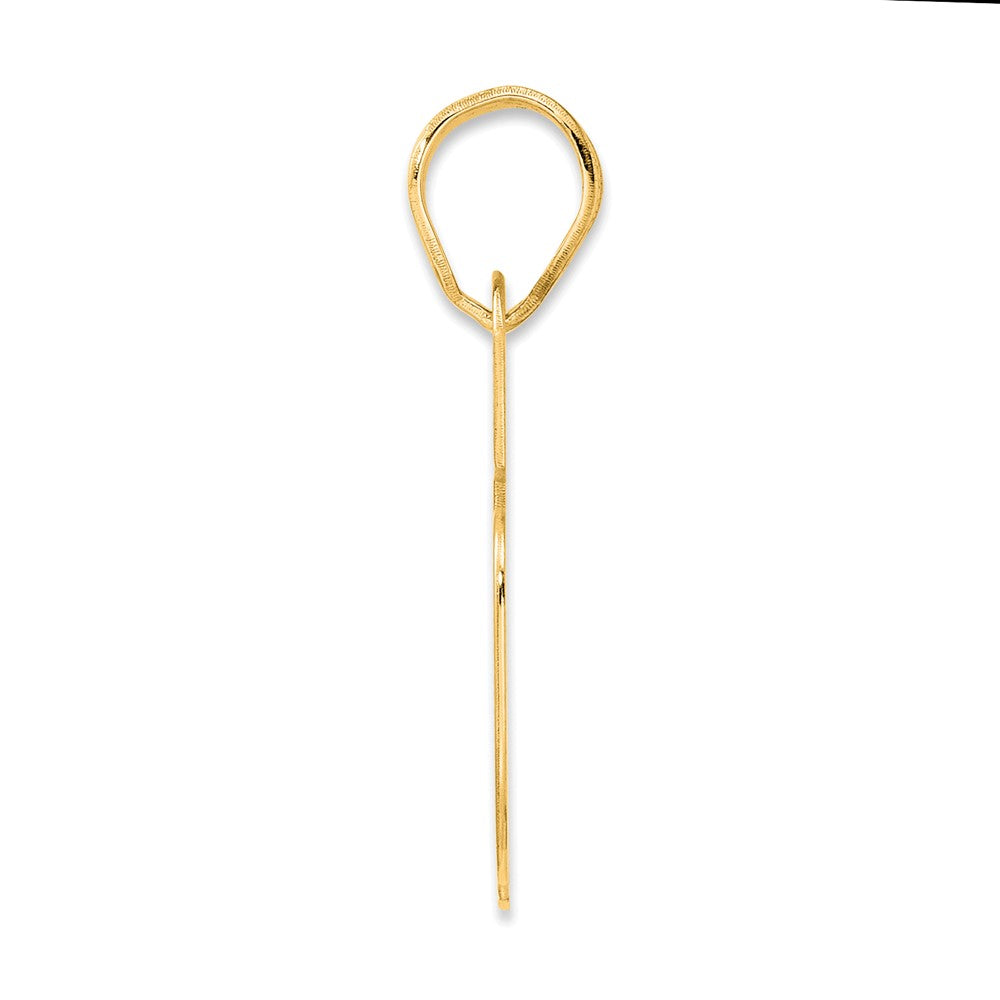 14k Yellow Gold Polished Block Number 75 Pendant