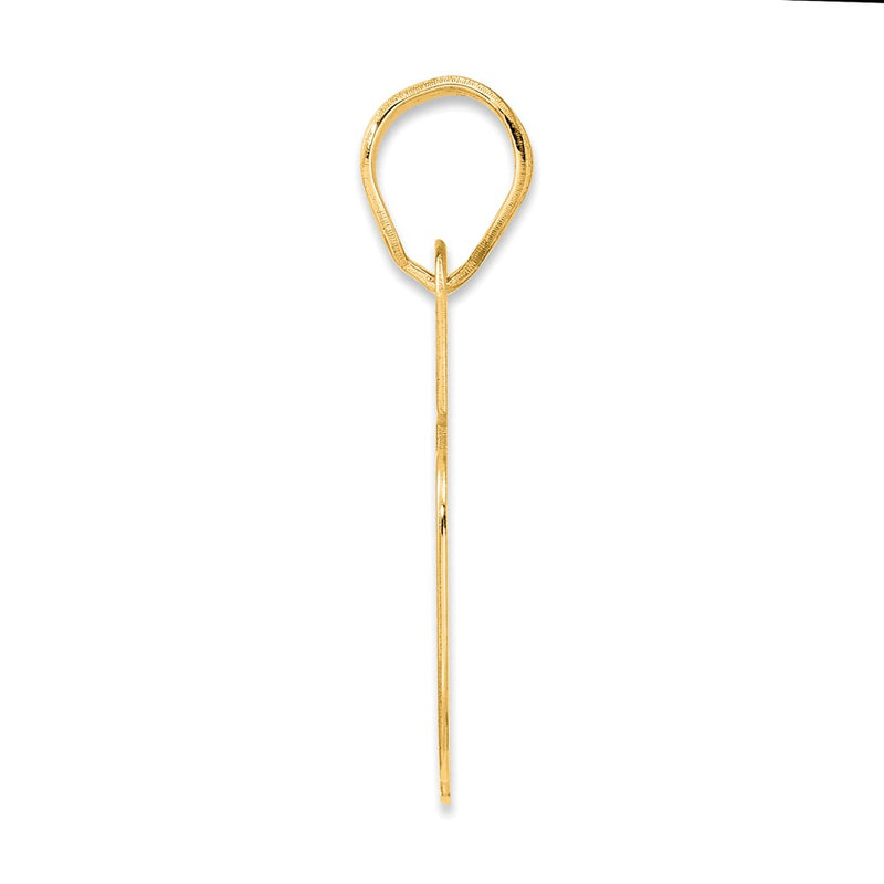 14k Yellow Gold Polished Block Number 75 Pendant