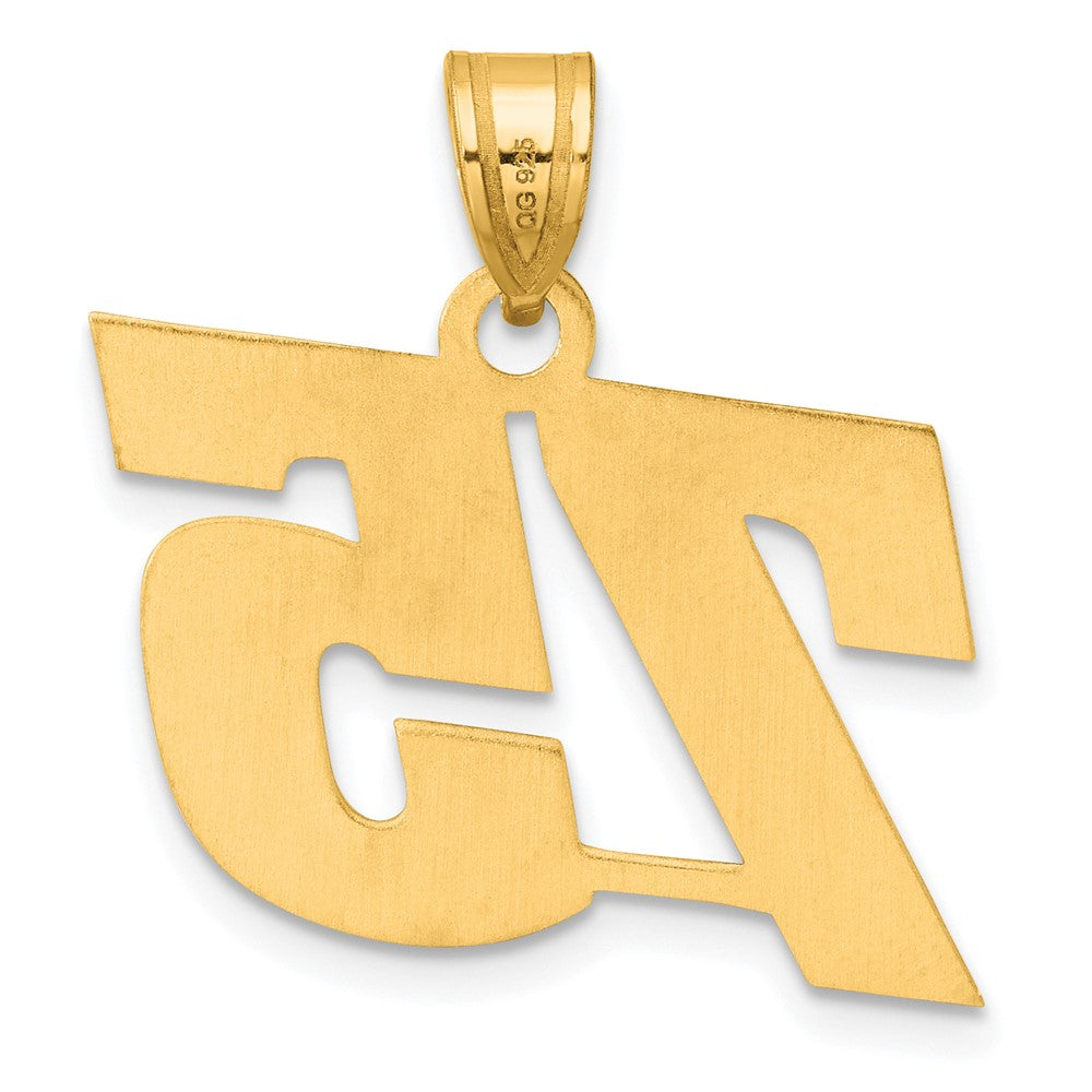 14k Yellow Gold Polished Block Number 75 Pendant