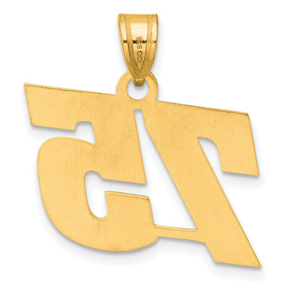 14k Yellow Gold Polished Block Number 75 Pendant