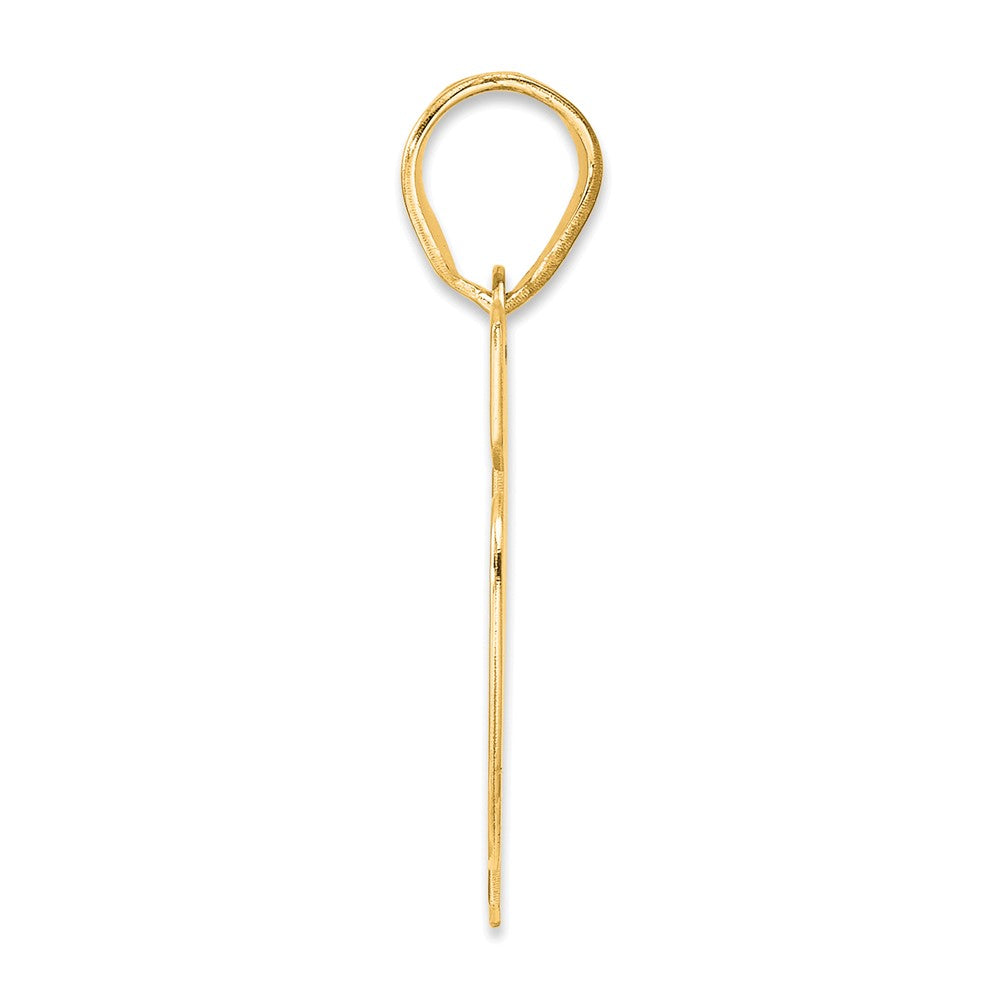 14k Yellow Gold Polished Block Number 76 Pendant