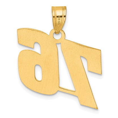 14k Yellow Gold Polished Block Number 76 Pendant