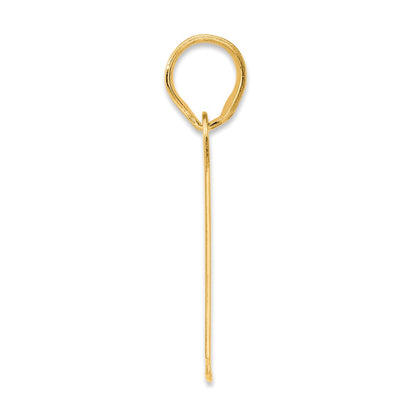 14k Yellow Gold Polished Block Number 77 Pendant