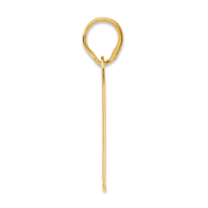 14k Yellow Gold Polished Block Number 77 Pendant