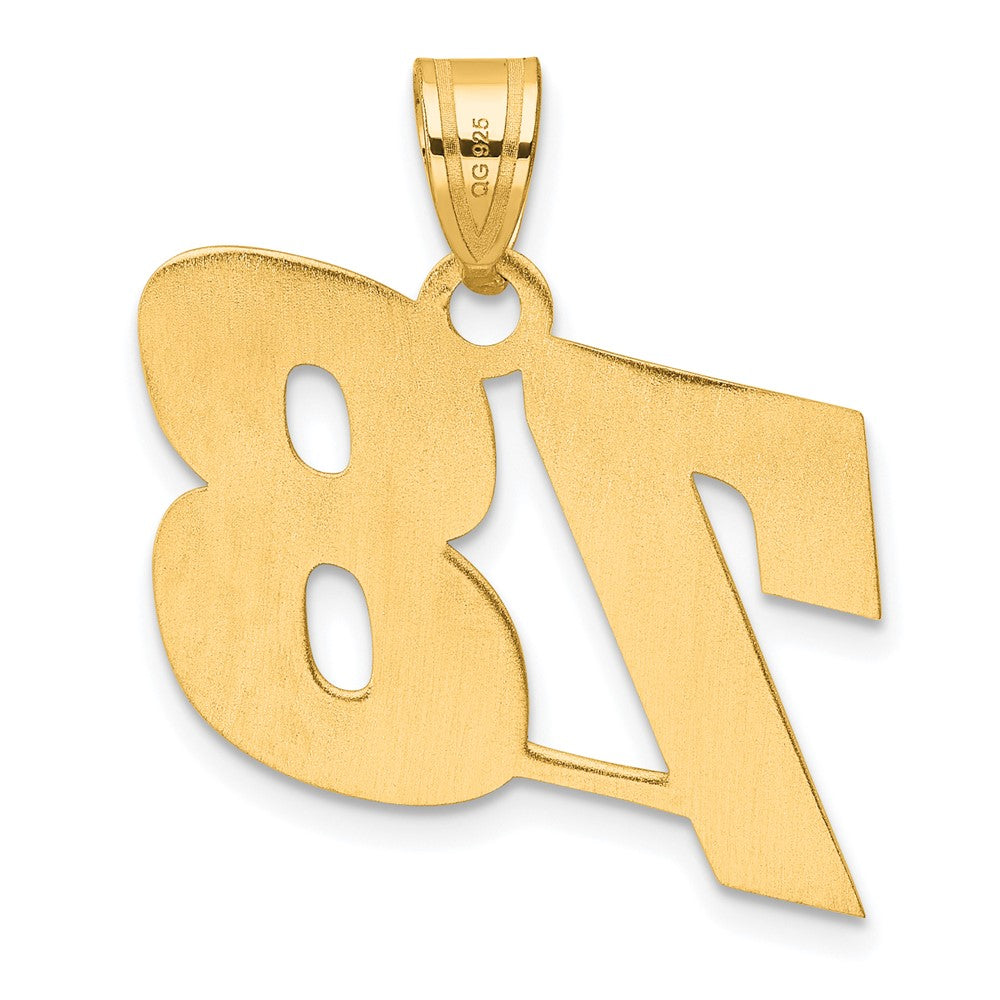 14k Yellow Gold Polished Block Number 78 Pendant