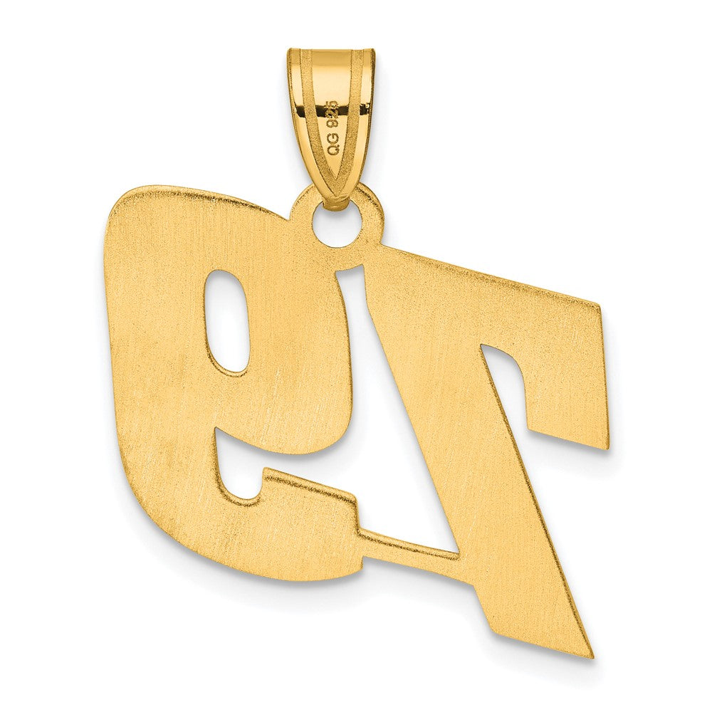 14k Yellow Gold Polished Block Number 79 Pendant