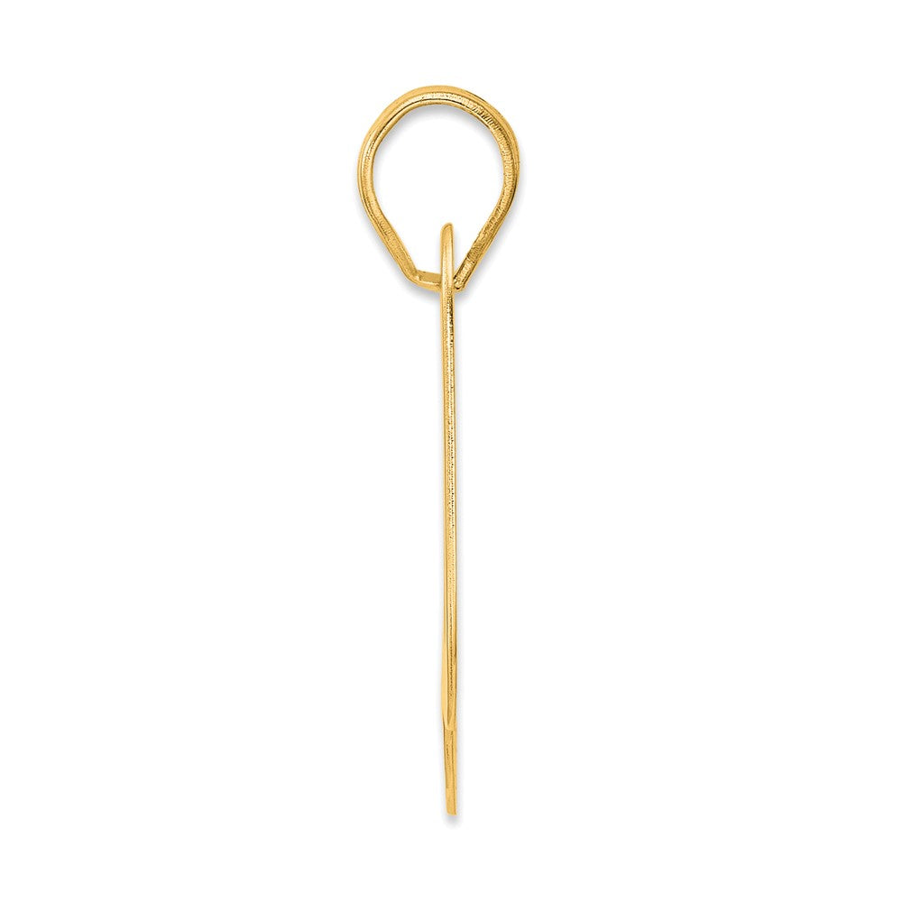 14k Yellow Gold Polished Block Number 80 Pendant