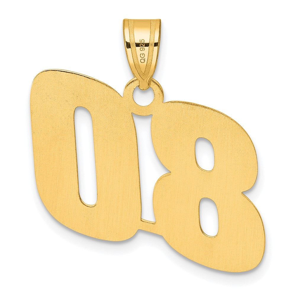 14k Yellow Gold Polished Block Number 80 Pendant