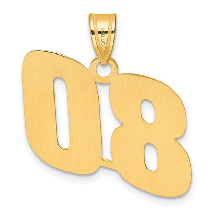 14k Yellow Gold Polished Block Number 80 Pendant