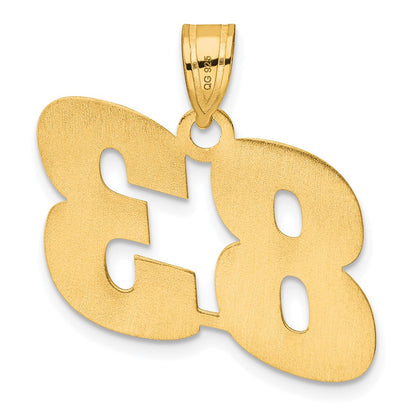 14k Yellow Gold Polished Block Number 83 Pendant