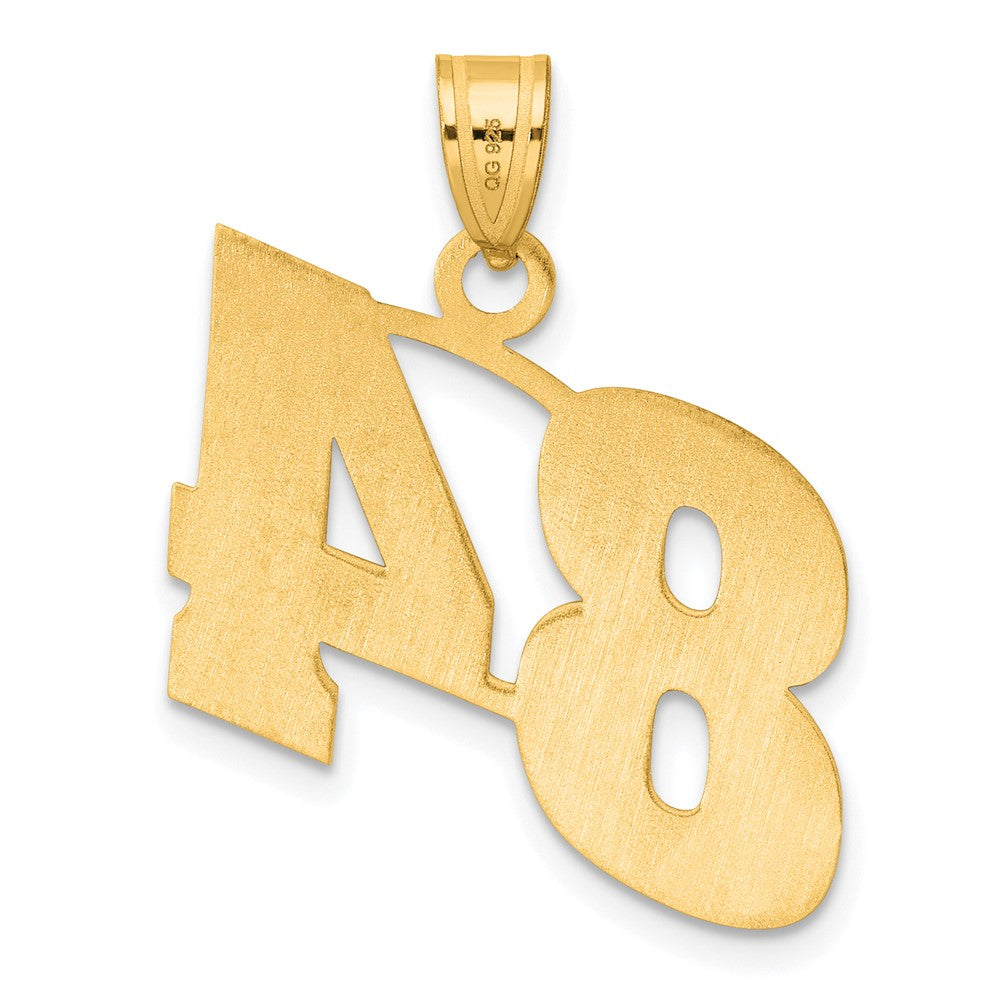 14k Yellow Gold Polished Block Number 84 Pendant