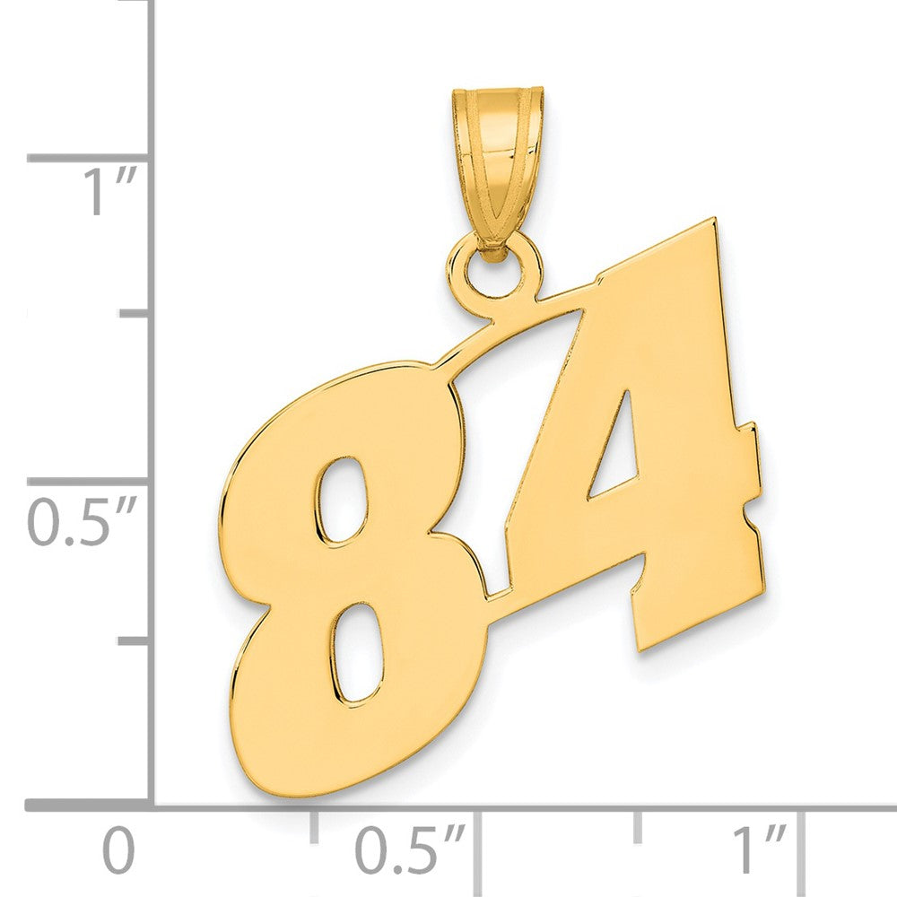 14k Yellow Gold Polished Block Number 84 Pendant