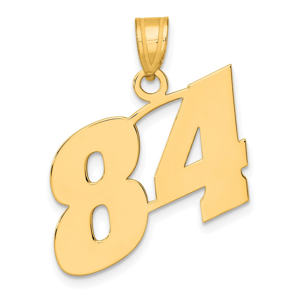 14k Yellow Gold Polished Block Number 84 Pendant