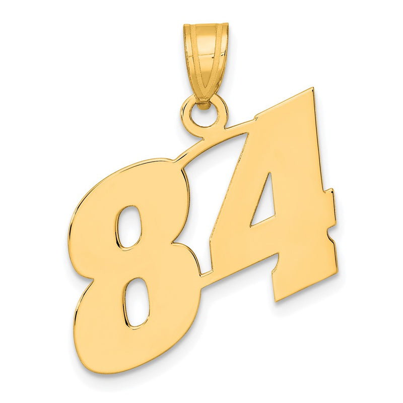 14k Yellow Gold Polished Block Number 84 Pendant