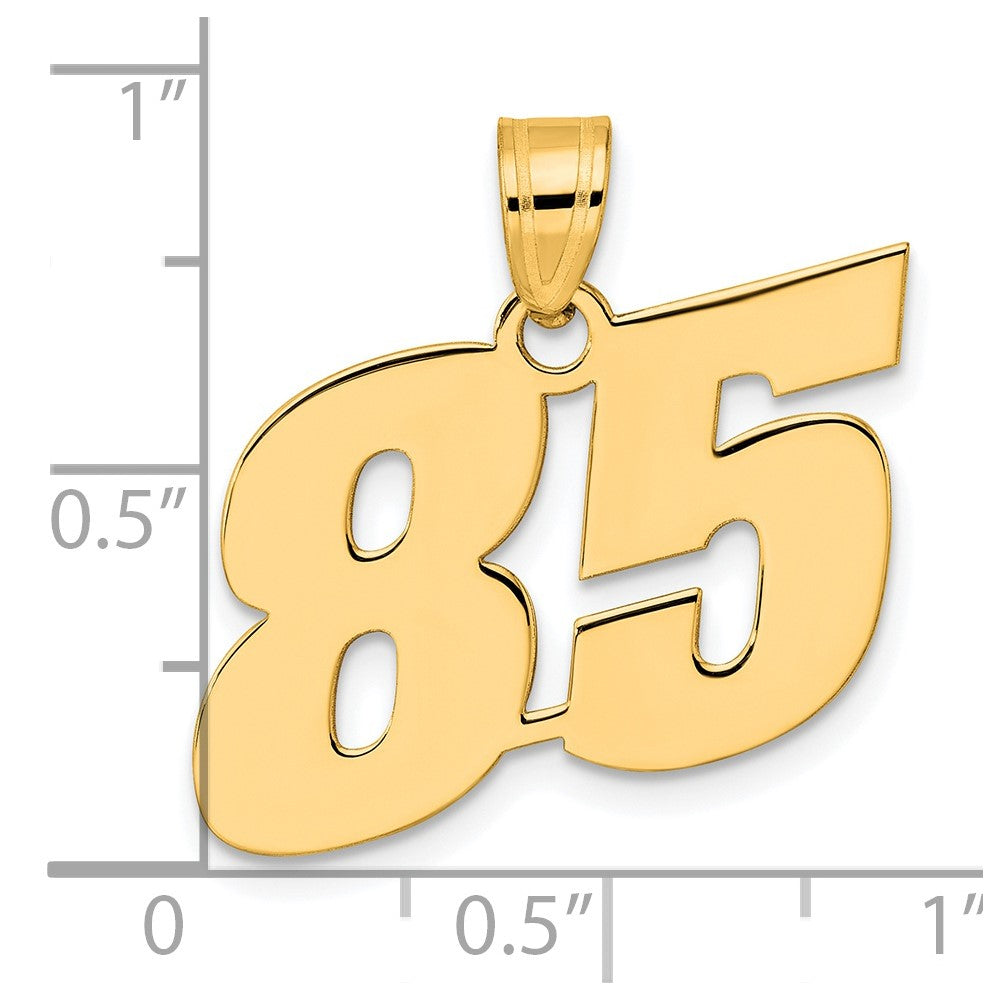 14k Yellow Gold Polished Block Number 85 Pendant