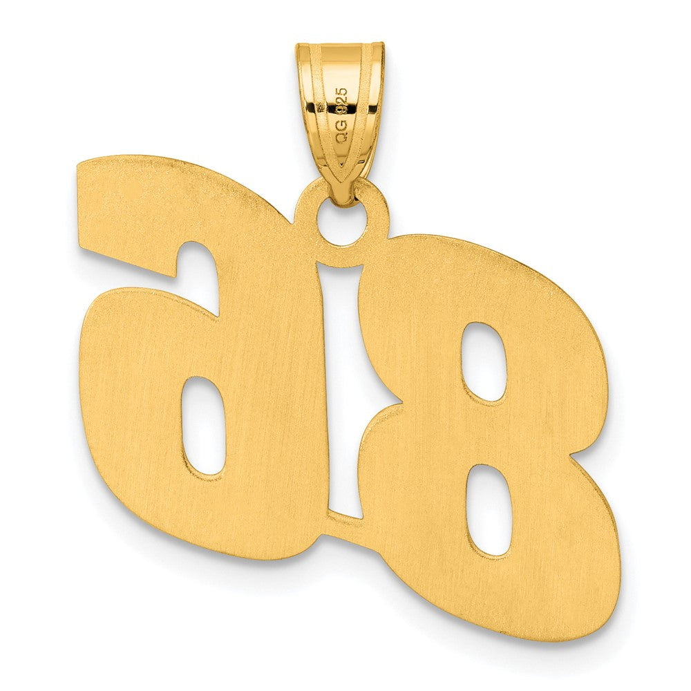 14k Yellow Gold Polished Block Number 86 Pendant