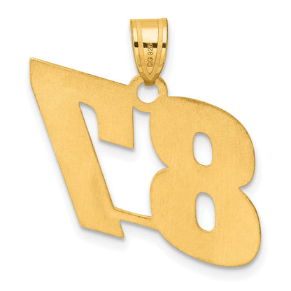 14k Yellow Gold Polished Block Number 87 Pendant