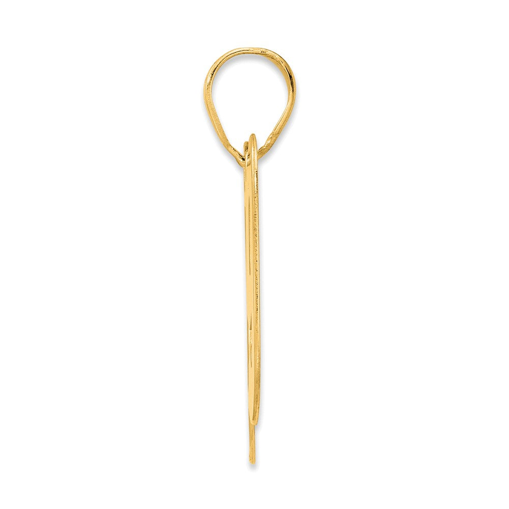 14k Yellow Gold Polished Block Number 89 Pendant