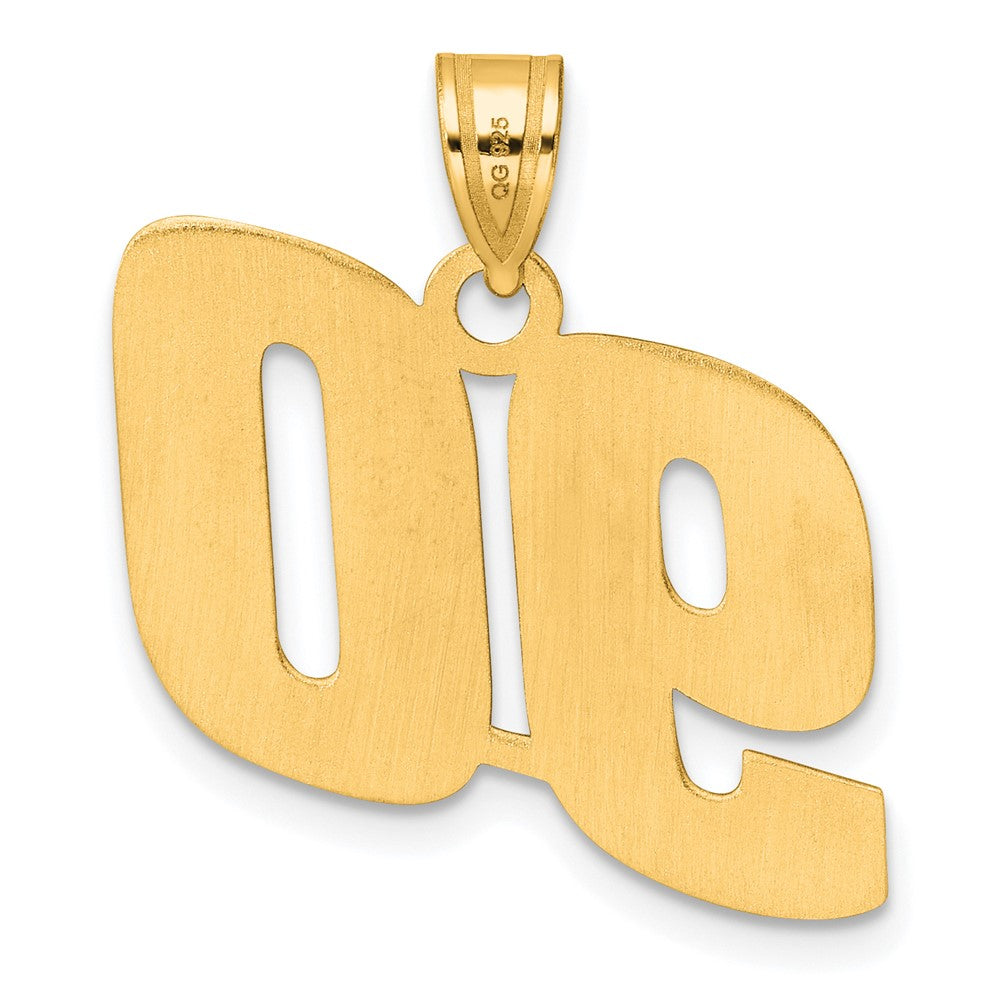 14k Yellow Gold Polished Block Number 90 Pendant