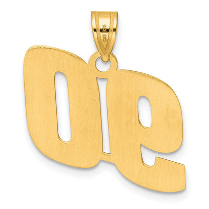 14k Yellow Gold Polished Block Number 90 Pendant