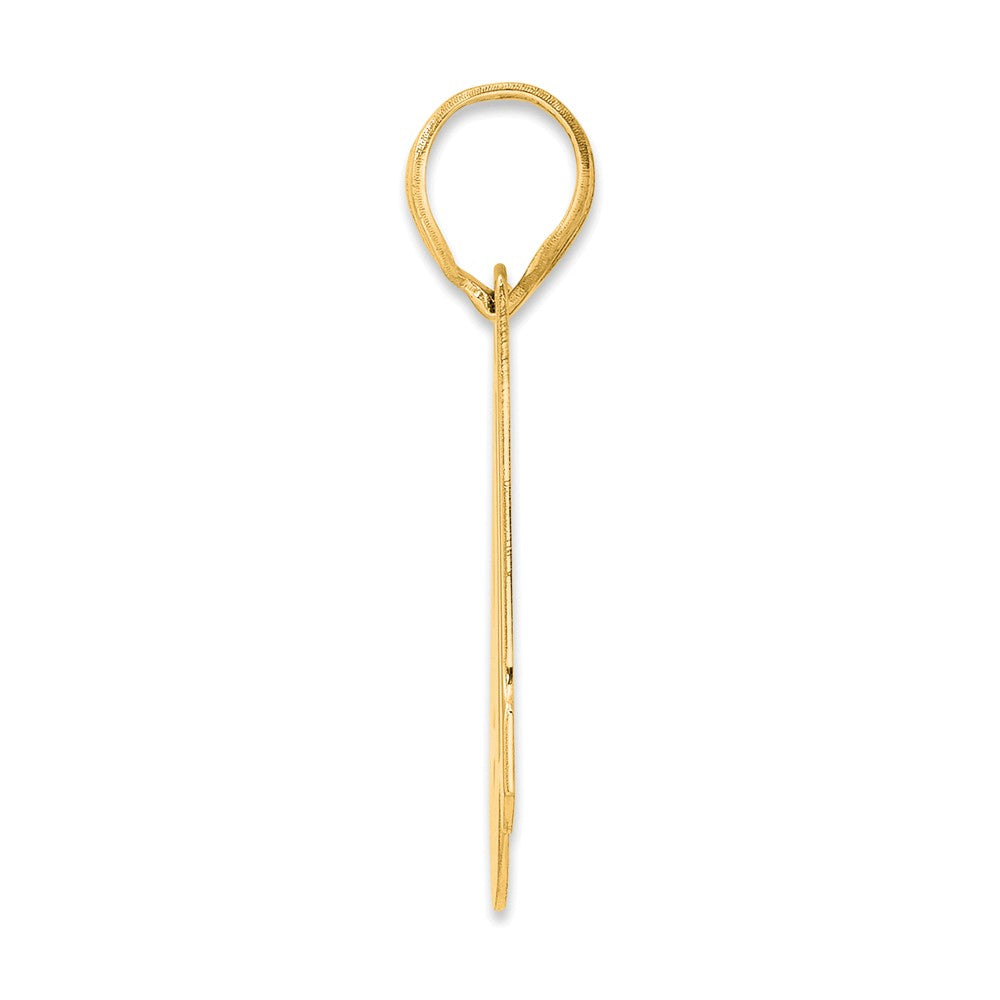 14k Yellow Gold Polished Block Number 91 Pendant