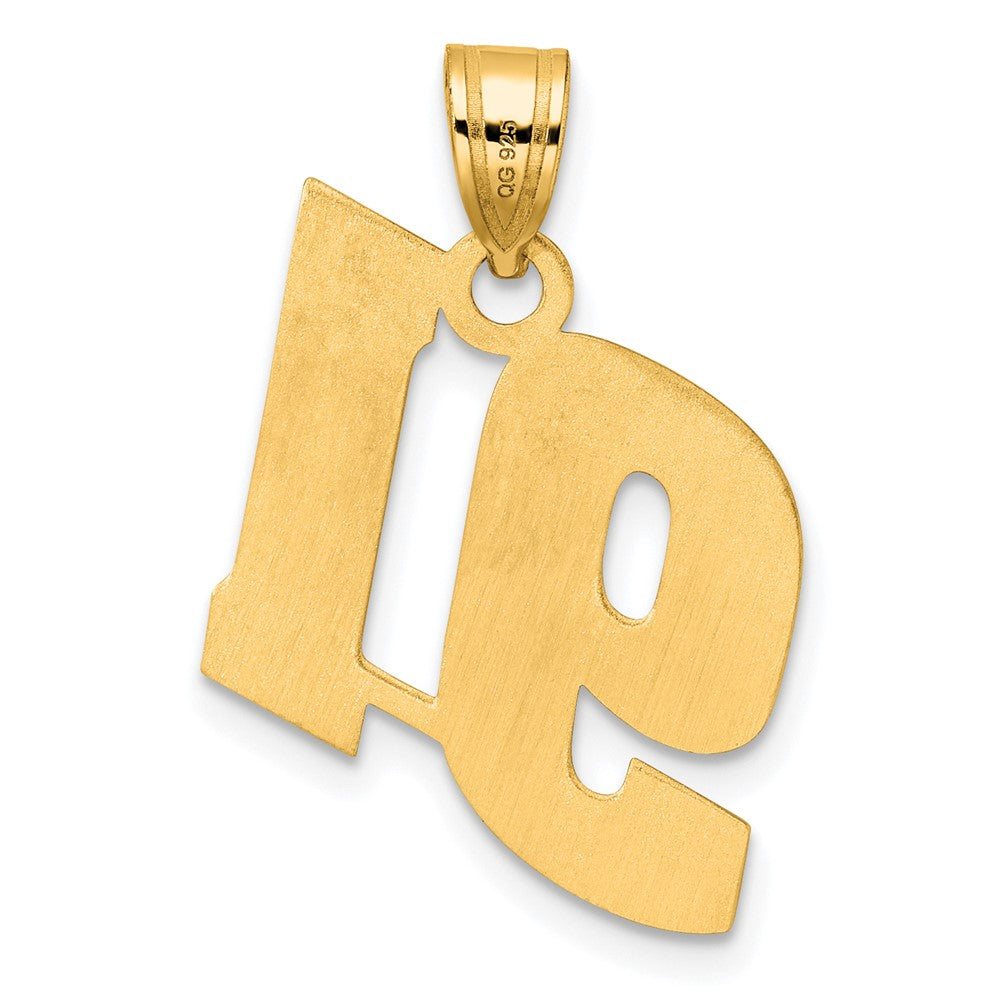 14k Yellow Gold Polished Block Number 91 Pendant