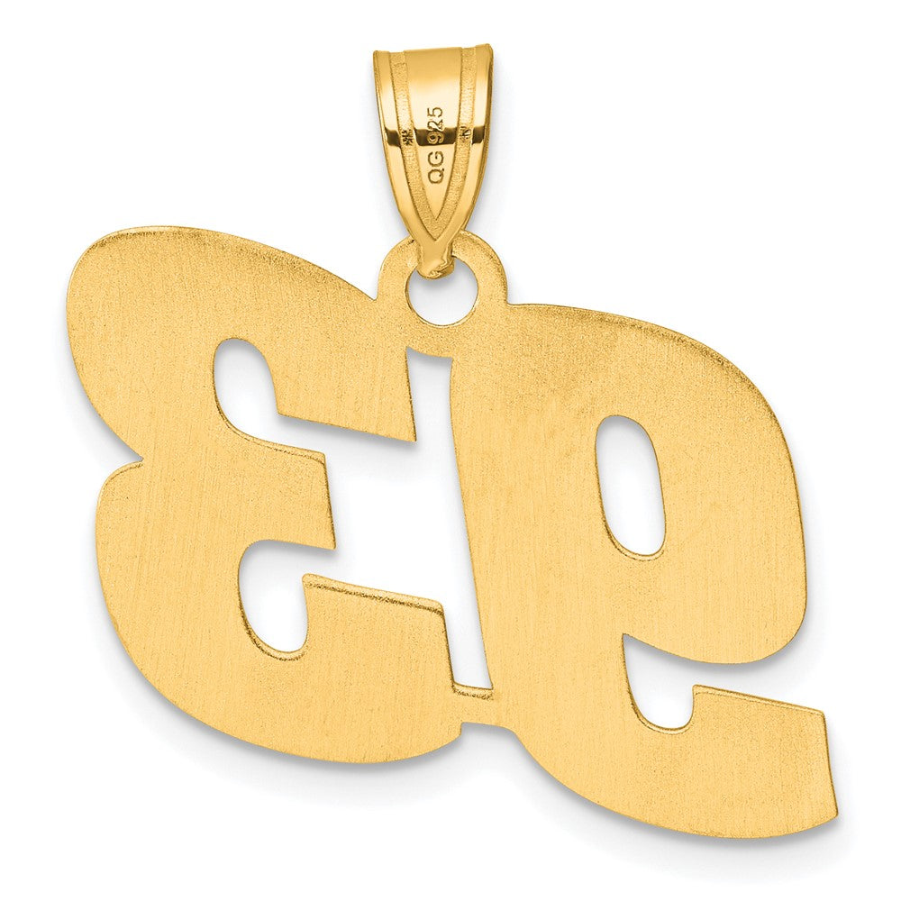 14k Yellow Gold Polished Block Number 93 Pendant
