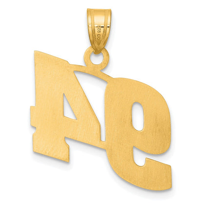 14k Yellow Gold Polished Block Number 94 Pendant
