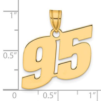 14k Yellow Gold Polished Block Number 95 Pendant