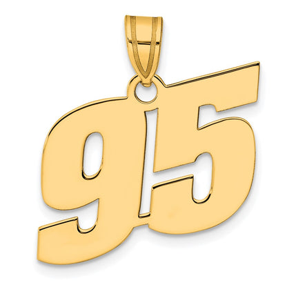 14k Yellow Gold Polished Block Number 95 Pendant