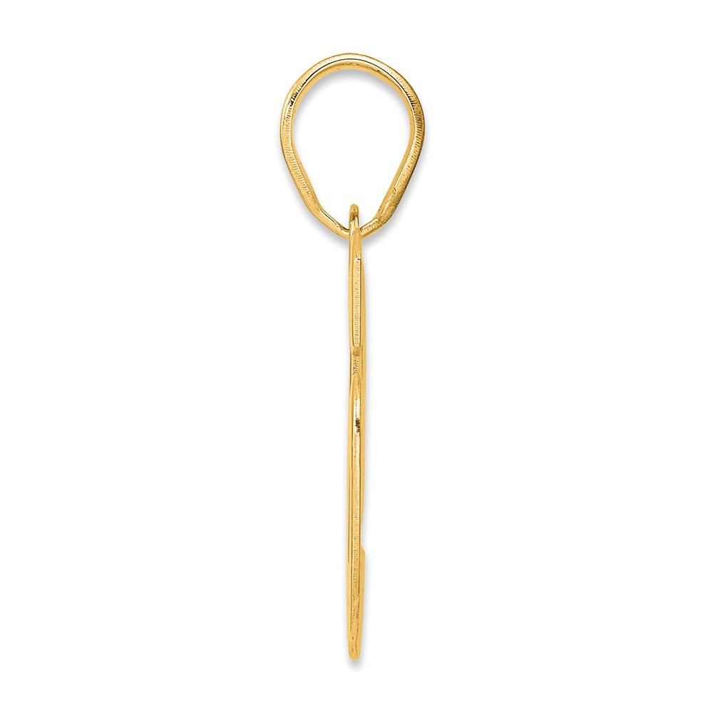 14k Yellow Gold Polished Block Number 96 Pendant