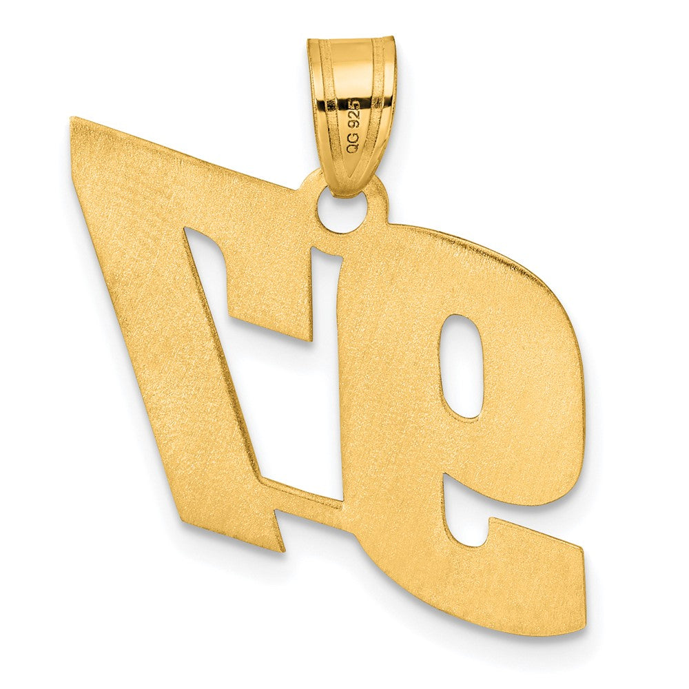 14k Yellow Gold Polished Block Number 97 Pendant