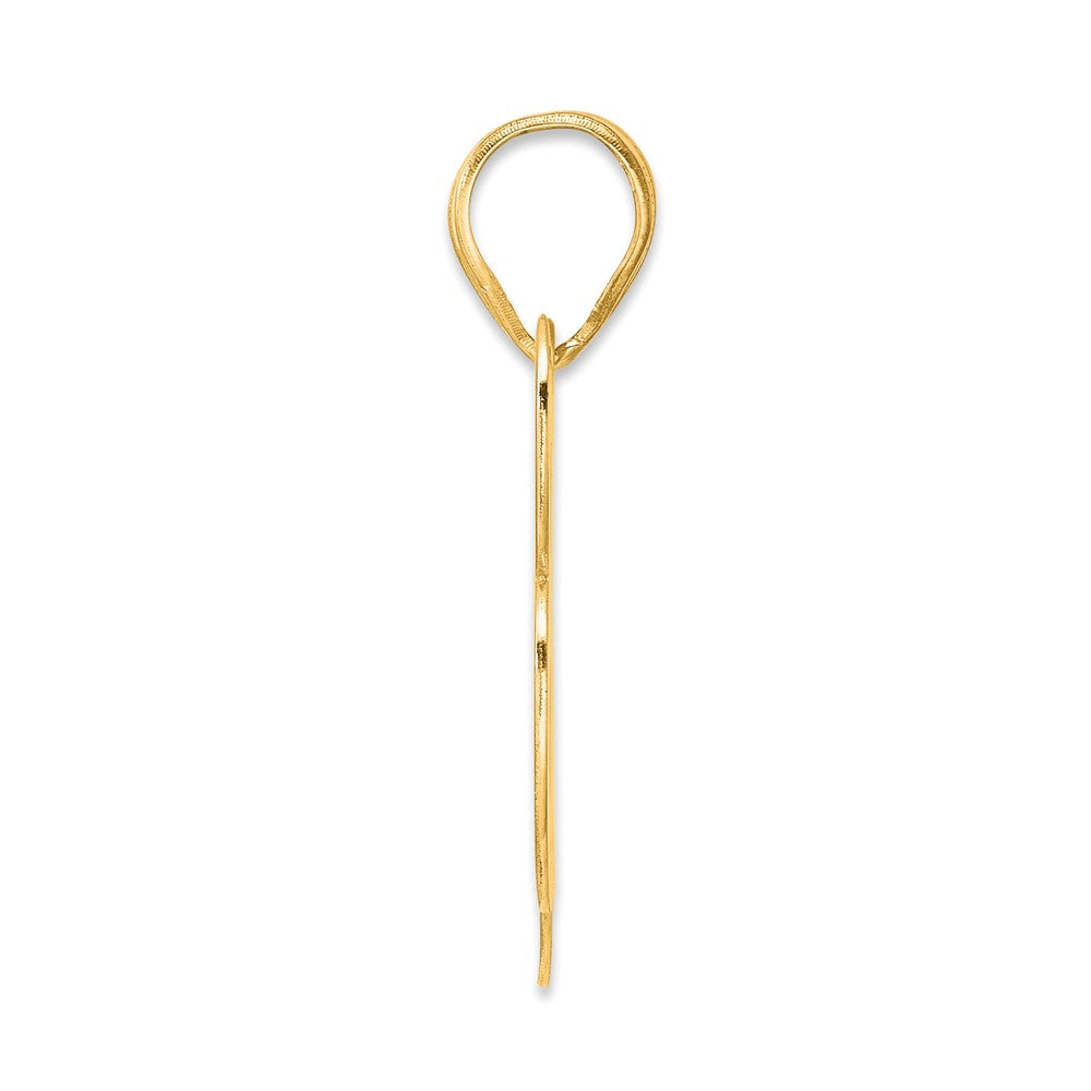 14k Yellow Gold Polished Block Number 98 Pendant